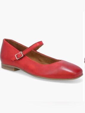 Miz Mooz Zahara Red Leather Mary Jane Flats NEW